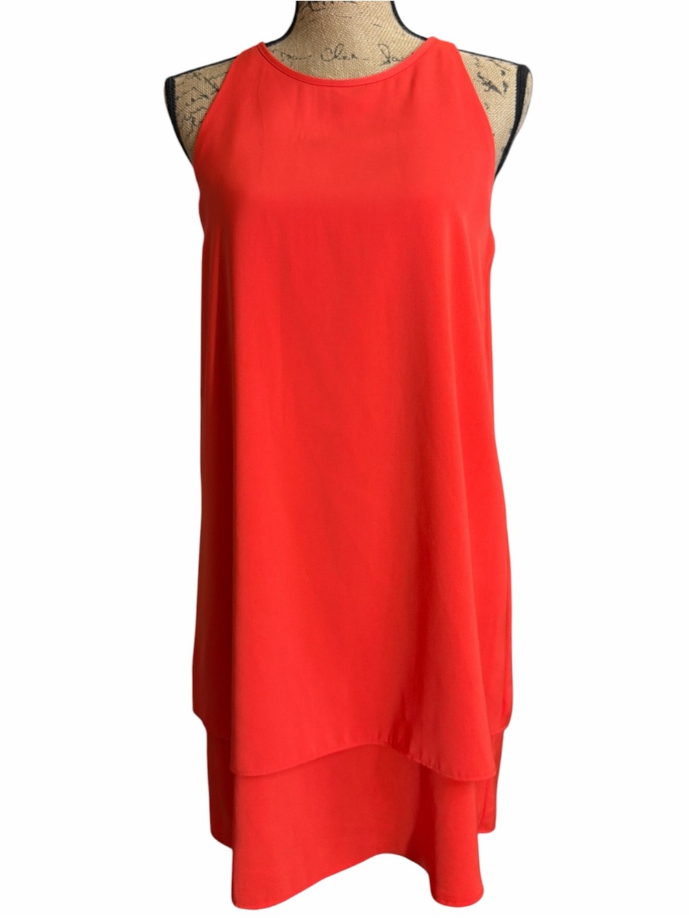Mercer & Madison Women’s Sleeveless Layered Shift Dress - Orange EC Size 4